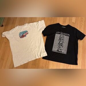 Pearl Jam VW Bus Graphic Tee Joy Division Unknown Pleasures Band Shirt Bundle XL